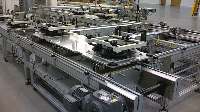Production Pallets are loop within the Assembly System